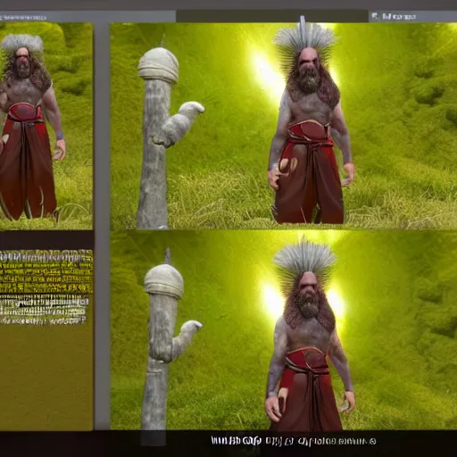 Image similar to male firblog druid with vinas as hair fantasy detailed unreal engine