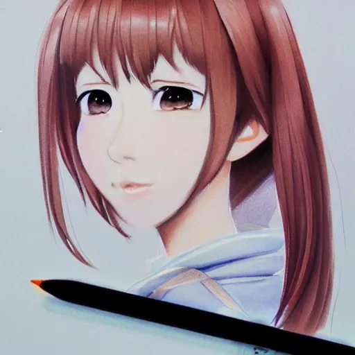 Prompt: a perfect, realistic professional digital sketch of a Japanese J-Pop idol girl in style of Pixar, by pen and watercolor, by a professional Chinese Korean artist on ArtStation, on high-quality paper