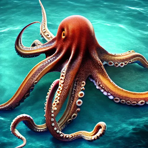 Image similar to A octopus in the ocean centered-photograph film still, matte photo, National Geographic, insane detail, intricate, highly detailed, Zeiss Lens, DSLR photography, smooth, sharp focus, Unreal Engine 5, Octane Render, Redshift, depth of field 8K