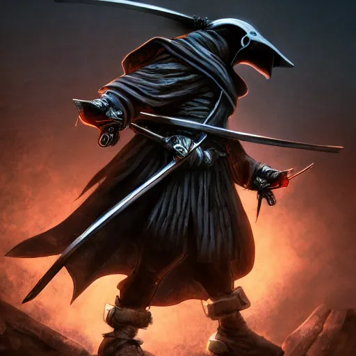 Prompt: plague doctor samurai, dynamic lighting, fantasy concept art, trending on art station, stunning visuals, creative, cinematic, ultra detailed, extreme detailed, 8 k, detailed