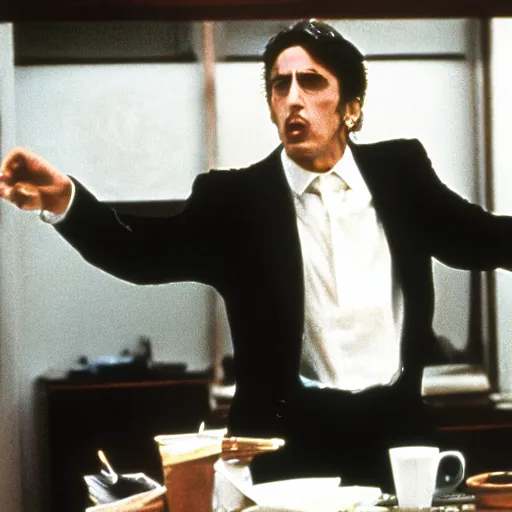 Prompt: Al Pacino as The American Psycho, cinematic still