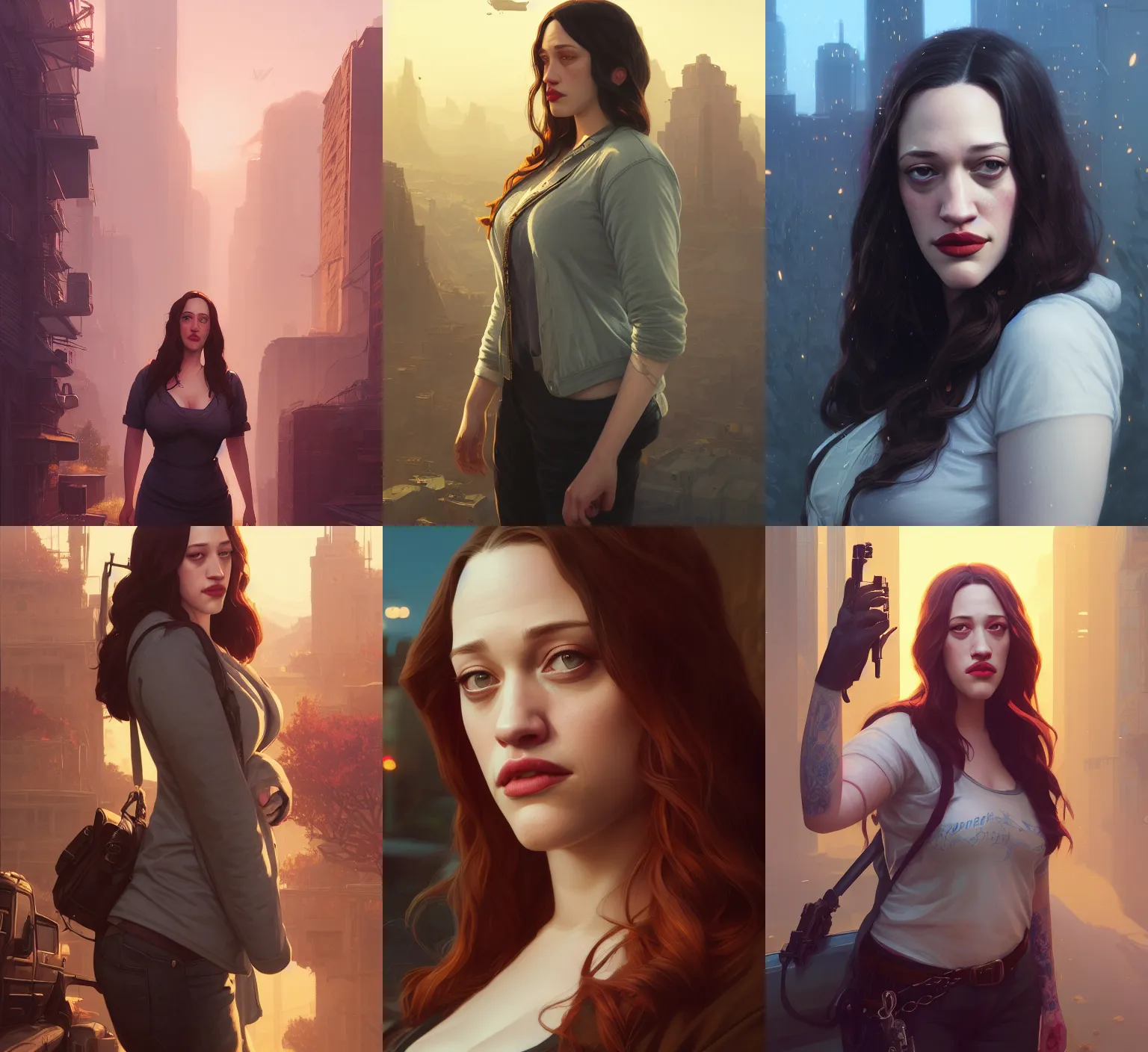 Prompt: highly detailed portrait of kat dennings in gta v, stephen bliss, unreal engine, fantasy art by greg rutkowski, loish, rhads, ferdinand knab, makoto shinkai and lois van baarle, ilya kuvshinov, rossdraws, tom bagshaw, global illumination, radiant light, detailed and intricate environment