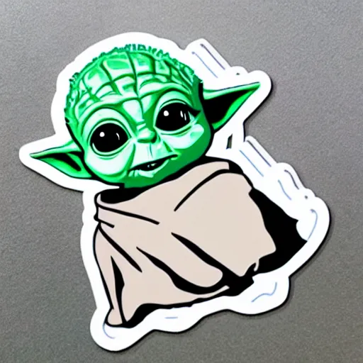 Image similar to cute baby yoda sticker