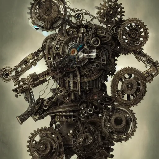 Image similar to portrait of a mechanical fairy with fairy wings, gears, wires and cables, detailed, 4k, in the style of Craig Mullins and James Gurney