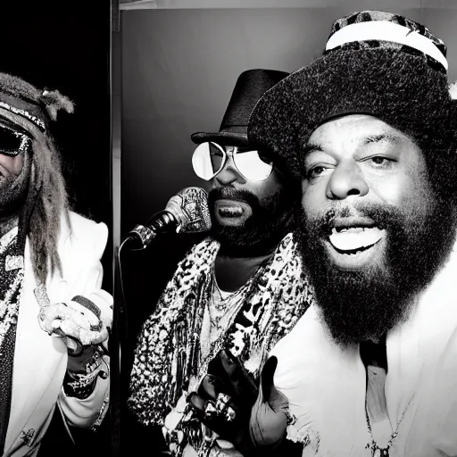 Image similar to george clinton and the p - funk, psychedelic award winning photography