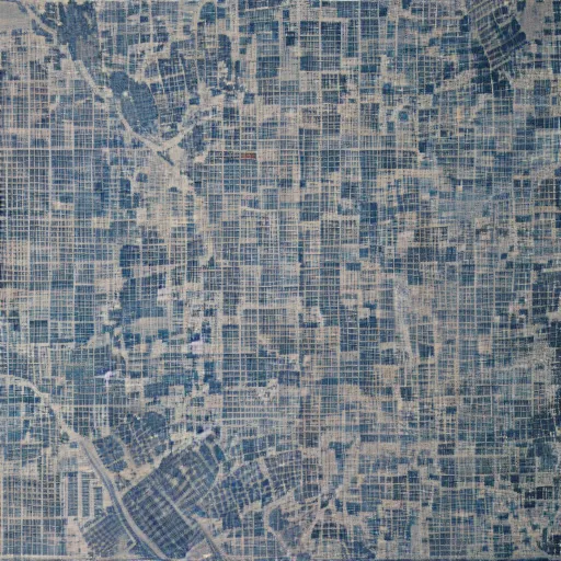 Image similar to Minimalist painting representing a satellite view of a city