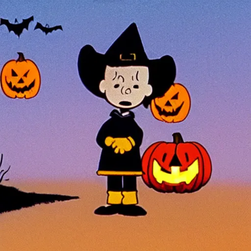 Image similar to halloween michael myers in charlie brown original animated show