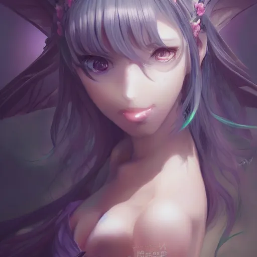 Image similar to anime portrait of a succubus as an anime girl by Stanley Artgerm Lau, WLOP, Rossdraws, James Jean, Andrei Riabovitchev, Marc Simonetti, and Sakimichan, trending on artstation