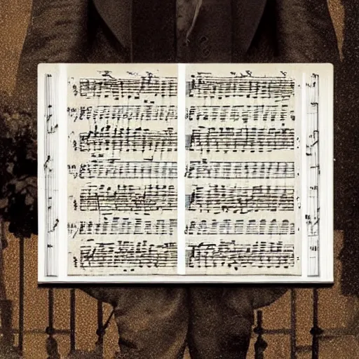 Prompt: sheet music of Bach's unfinished pieces