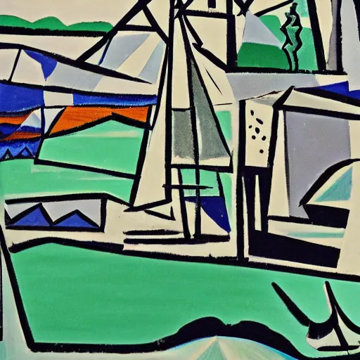 Prompt: landscape of portland maine in the style of picasso, calm, serene, intricate, trending on artstation