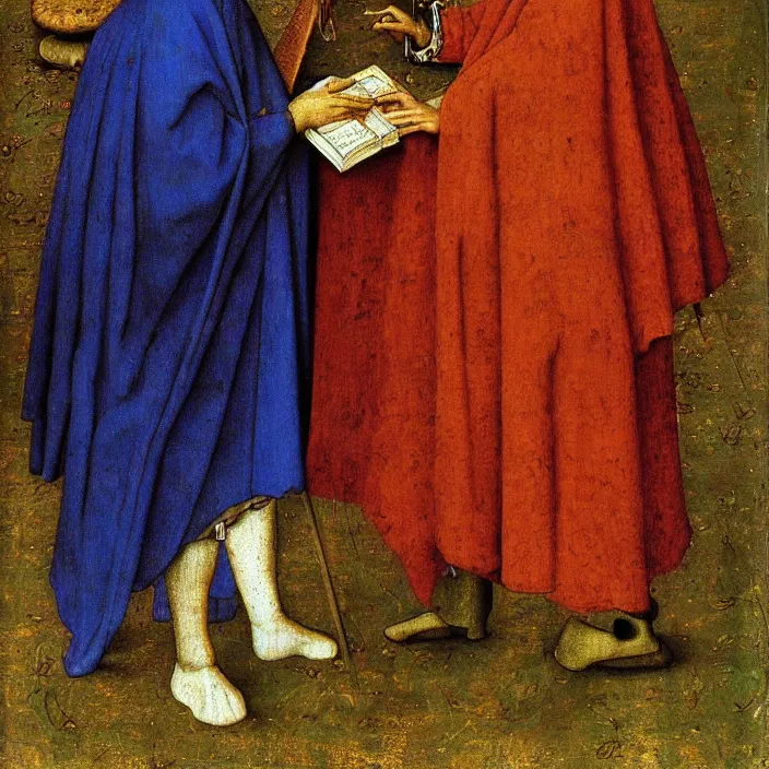 Prompt: sampling the bestiary, close up. jan van eyck