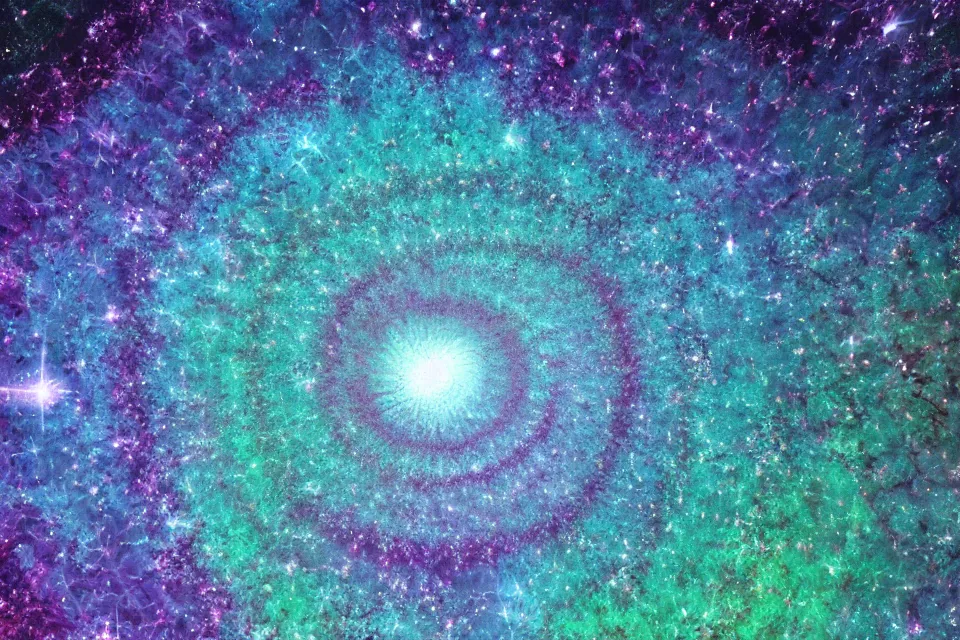 Prompt: photorealistic fractal spirals, crack in reality leads to the beautiful starry cosmos, 4k, HD photography