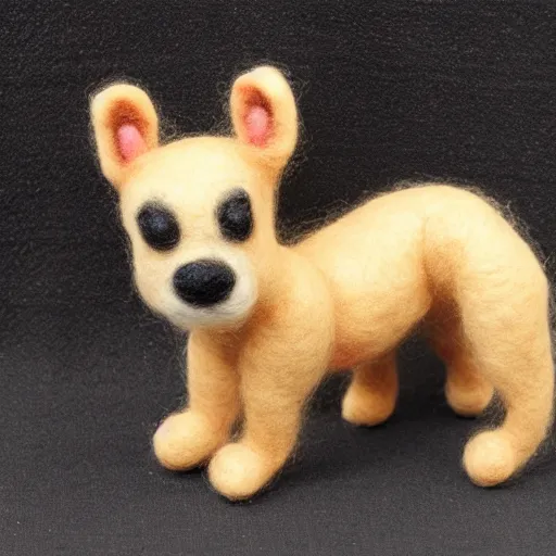 Prompt: dog, needle felted Art Toy, realistic, high details, 8k