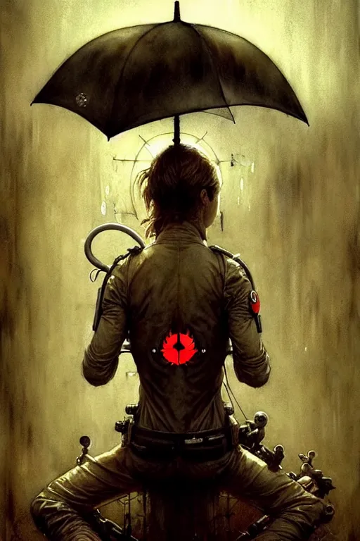 Image similar to umbrella corporation | esoteric symbolism | jean - baptiste monge, esao andrews, bastien lecouffe - deharme, tim jacobus, ken currie | ultra - detailed realism, soft cinematic lighting, hi - fructose, artstation, high - quality, ink watercolors wes anderson poster art