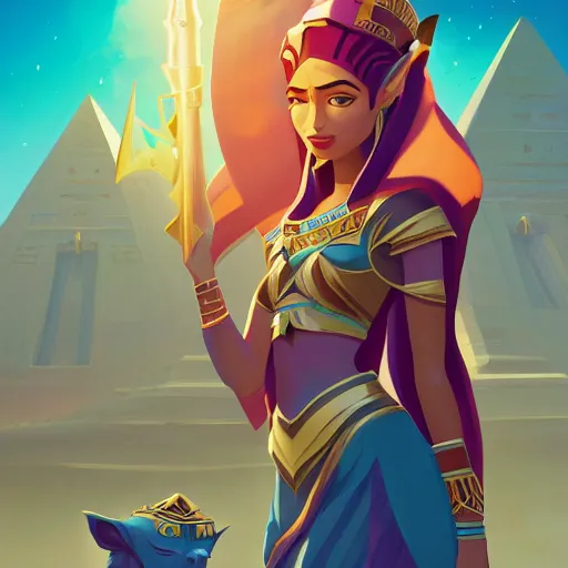 Image similar to egyptian princess in her royal chambers icon vector minimalist warcraft, loftis, cory behance hd by jesper ejsing, by rhads, makoto shinkai and lois van baarle, ilya kuvshinov, rossdraws global illumination