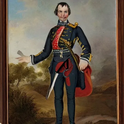 Image similar to a rabbit dressed as a napoleonic officer