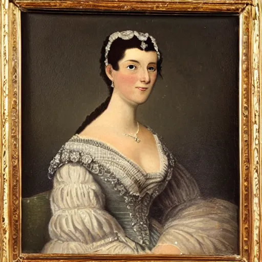 Image similar to a high quality and detailed 1840s painting of a German princess