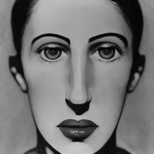 Prompt: high quality high detail portrait by man ray, hd, intense unsettling look in the eyes, photorealistic lighting