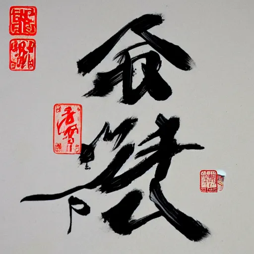 Prompt: a piece of chinese calligraphy