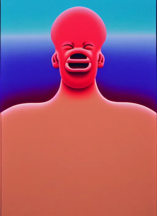 Prompt: sweating men by shusei nagaoka, kaws, david rudnick, airbrush on canvas, pastell colours, cell shaded, 8 k