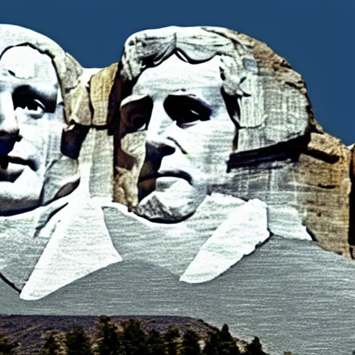 Image similar to Boris Johnson’s face on Mount Rushmore