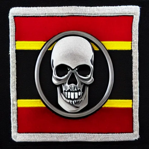 Image similar to skull chevrier, sandra 0 - 8 - 0 in the middle emblem