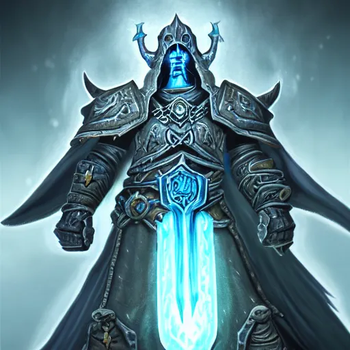 Image similar to the lich king from world of warcraft artwork by loftis cory