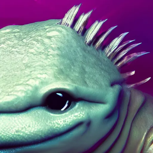 Image similar to a closeup shot of an axolotl, dramatic lighting, cinematic, extremly high detail, photorealistic, cinematic lighting, artstation