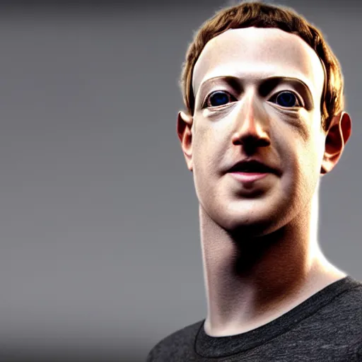 Prompt: mark Zuckerberg with large eye starring at the camera menacingly while smiling , creepy, octane render, studio light, detailed picture