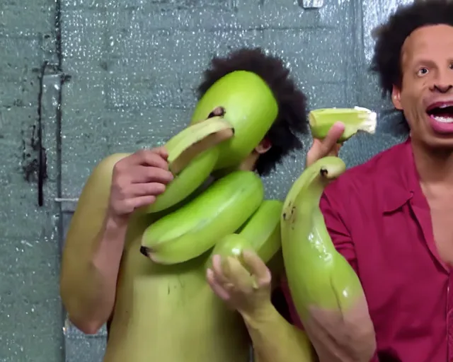 Prompt: EricAndre!!, Peeling&Eating a Green Banana, 4K