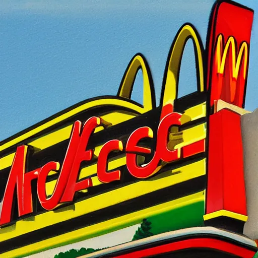 Image similar to northwest coast art depiction of mcdonalds