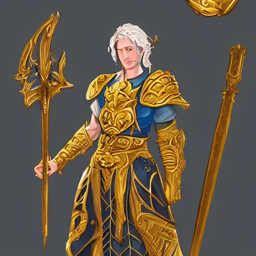 Prompt: a fantasy portrait of a giant golden sword weapon