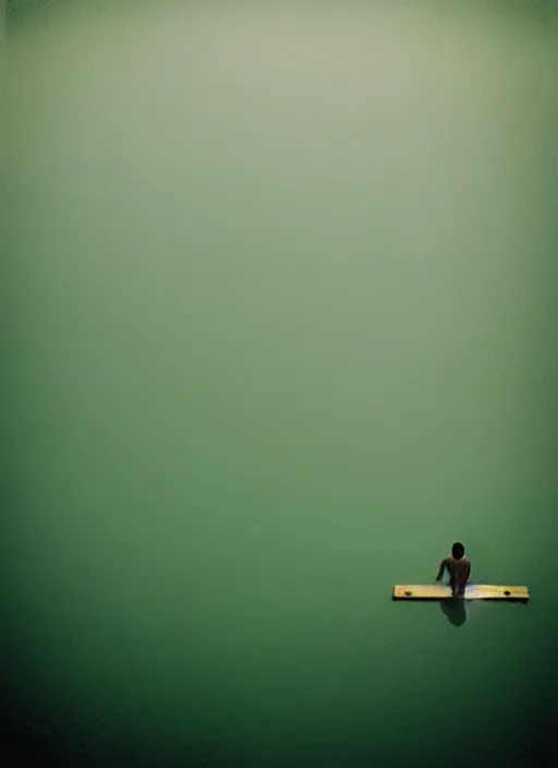 Prompt: “semitranslucent frog body vertically hovering over misty lake waters in crucifix pose, low angle, long cinematic shot by Andrei Tarkovsky, paranormal, eerie, mystical”
