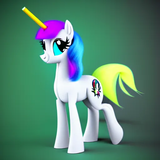 Prompt: white colored stoner pony from my little pony, marijuana themed, weed cutie mark, art, volumetric smoke, colorful, 3 d, render, black hoodie, soft lighting, green mane