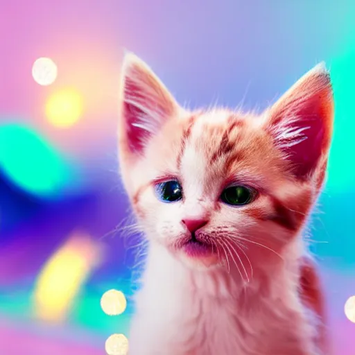 Image similar to kitten bathing itself with a glitter explosion, 8k,award winning photo