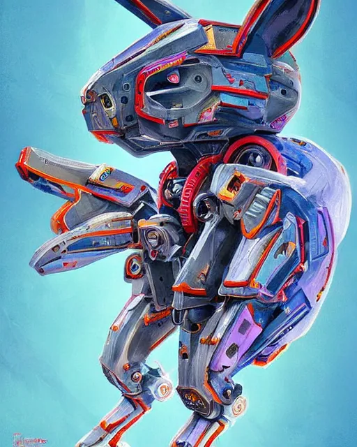 Image similar to mecha rabbit in wonderland, highly detailed, concept art, scifi, bizarre, abstract, colorful, sharp focus, trending on artstation, intricate, atmosphere, art by roman makarenko, dzung phung dinh