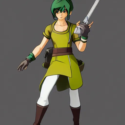 Image similar to toph beifong in fortnite, character render, full body shot, highly detailed, in game render