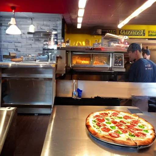 Prompt: getting a slice at a new york pizza joint