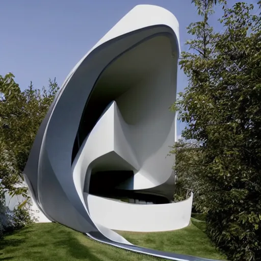 Image similar to house designed by zaha hadid