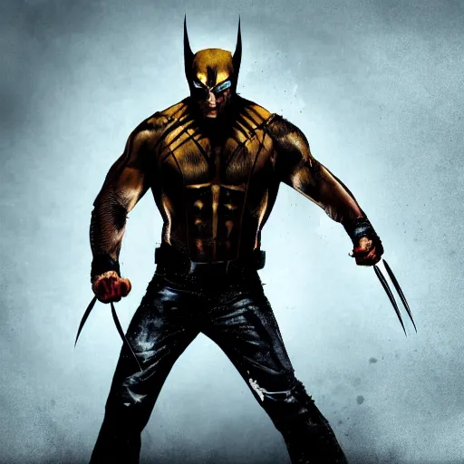 Image similar to Tom Hardy in wolverine suit Digital art 4K quality