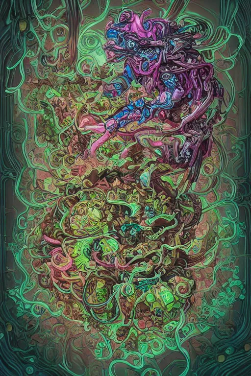 Image similar to creature sushi roots cactus elemental flush of force nature micro world fluo light deepdream a wild amazing steampunk baroque ancient alien creature, intricate detail, colorful digital painting that looks like it is from borderlands and by feng zhu and loish and laurie greasley, victo ngai, andreas rocha, john harris