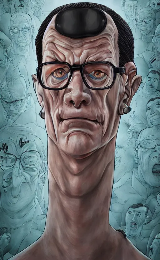 Image similar to portrait of corrupted hank hill, junji ito, 8 k, fantasy, dark, highly detailed