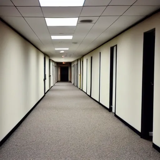Image similar to an empty office hallway, yellowish photo, craigslist photo