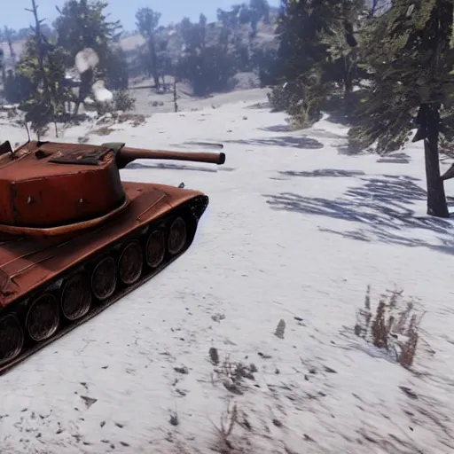 Image similar to tiger 2 tank in red dead redemption 2