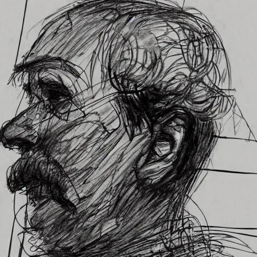 Image similar to a realistic yet scraggly portrait sketch of the side profile of a stern and sophisticated the spy, trending on artstation, intricate details, in the style of frank auerbach, in the style of sergio aragones, in the style of martin ansin, in the style of david aja, in the style of mattias adolfsson