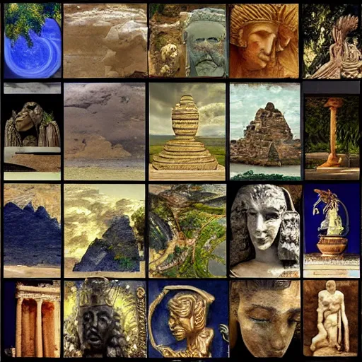 Image similar to civilization soundscape, dvaram, mirage, rising tide, god of rain, terracotta, motus, empire, ancien regime, lapis lazuli, war and peace, autocatalytic, a universe awakened, beyond, vita gloriae, artifex