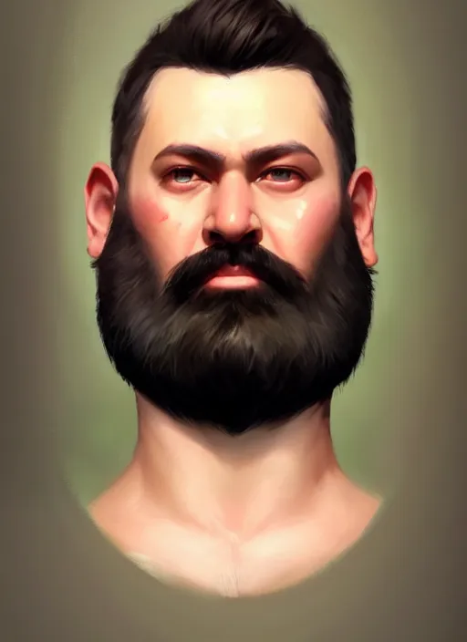 Image similar to a _ fantasy _ style _ portrait _ painting _ of white male short black hair chubby disconnected beard round face, rpg dnd oil _ painting _ unreal _ 5 _ daz. _ rpg _ portrait _ extremely _ detailed _ artgerm _ greg _ rutkowski _ greg