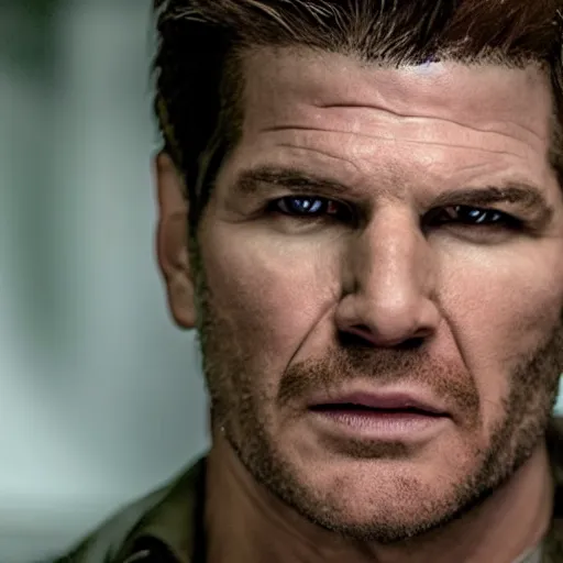 Prompt: David Boreanaz as chris refield in resident evil, 4k, high detail, high-resolution photograph, professional photography