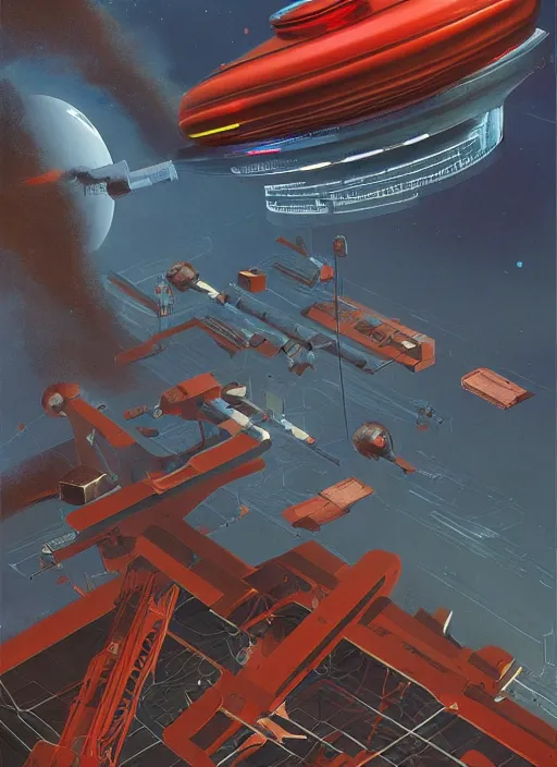 Image similar to retro soviet technology foundation by isaac asimov. sci fi art cover. a good example of movement and unity, with an off - center focal point to draw in the viewer. highly detailed hyperrealism. trending on artstation.