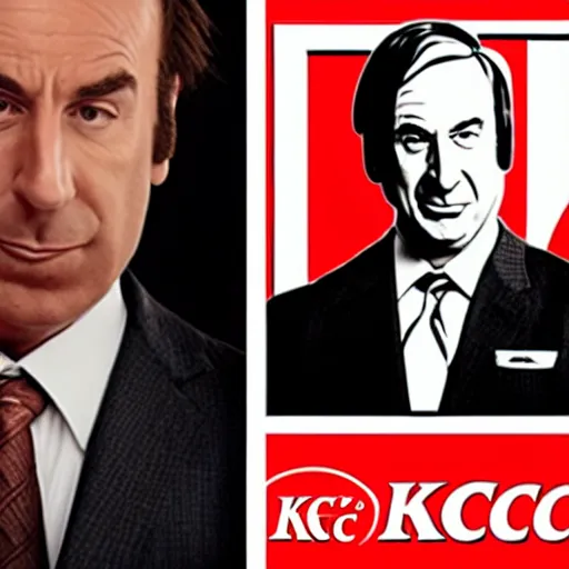 Prompt: saul goodman's face in the kfc logo